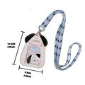 Durable PU Transparent ID Card Holder with Lanyard Animal Design Student Bus Card Case Campus Badge Sleeves Protector241.