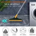 3 in 1 Tiles cleaning brush with long handle and wipers,180° rotating for bathroom floor cleaning. 