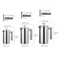 French Press Pot Filter Press Hand-made Coffee Pot Stainless Steel High Quality Double Walled Insulated 350ml/800ml/1000ml. 