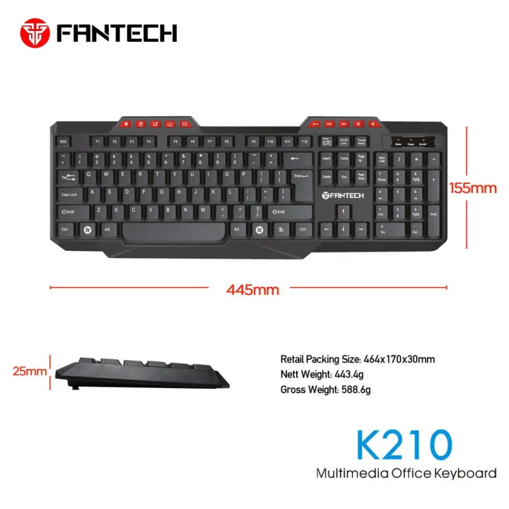 Fantech Keyboard Layout Fantech K210 Multimedia Office Keyboard || Fantech keyboard ...