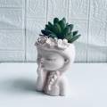 Pot for succulent Face Flower Pot Head Planter Pot Succulent Planter Cute Cactus Planter Closed Eyes Decor Mother's Day Gift. 