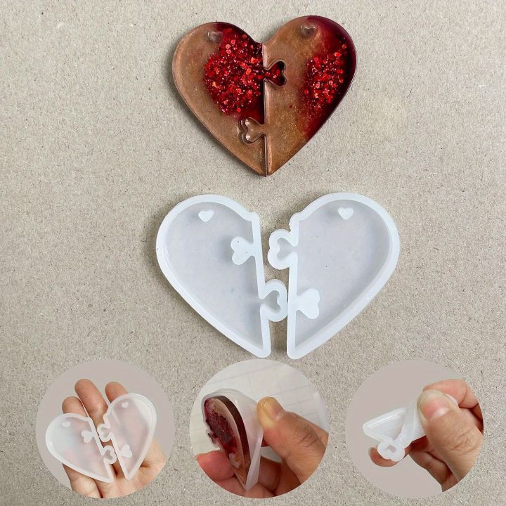 3Pcs%20Heart%20Puzzle%20Key%20Chain%20Silicone%20Mold,%20Couple%20Pendant%20Heart%20Lover%20Puzzle%20Resin%20Casting%20Mold%20With%20Hole,%20Diy%20Jewelry%20Making%20-%20Image%204