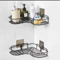 Self-Adhesive Metal Bathroom Corner Rack Stainless Steel Shelf Organizer 1 pc. 