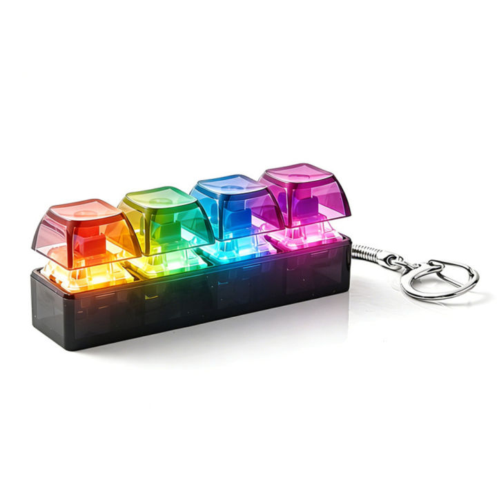 1pcs%204%20Keys%20Mechanical%20Keyboard%20Tester%20LED%20Keyboard%20Key%20Toys%20Stress%20Relief%20DIY%20Fidget%20Button%20Keycap%20Fidget%20Keychain%20Toys%20-%20Image%206