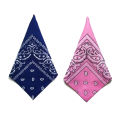 1/2PCS Fashion Hip Hop 100% Cotton Bandana Square Scarf 55cm*55cm Black Red Paisley Headband Printed For Women/Men/Boys/Girls.