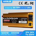 Inverter 12v 220v Pure Sine Wave 1600W 2200W 3000W Transformer Convert Multi-function Socket Converter Car Inverter For Camping. 