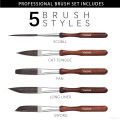 Yutiars 5Pcs High Detail Pinstriping Brushes Portable Premium Watercolor Oil Painting Brushes for Art DIY Hand-painted. 