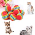 1 Pcs Colorful Cat Toy Interactive Ball Toys For Cats Play Chewing Rattle Scratch Foam Ball Training Cat Scratcher Cat Accessories. 