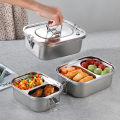 304 Stainless Steel Lunch Bento Box,for Kids Adults Portable Double Layer Sealed Bento Box,Insulation Food Storage Picnic Box. 