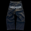 Y2K Jeans Mens Hip Hop Retro Skull Embroidery Washed Baggy Denim Pants New Straight Casual Loose Wide Leg Trouser Streetwear. 