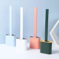 Toilet Cleaning Brush, Leak-Proof with Silicone Base & Quick-Drying Holder - Flat Head, Flexible & Soft (Multicolor). 
