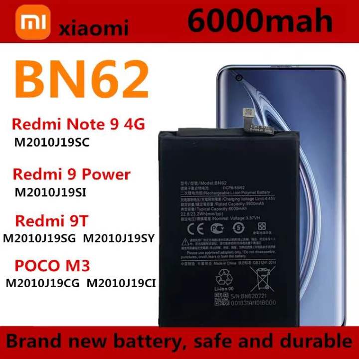 Xiaomi Poco M3 Battery Replacement 6000 Mah Battery BN 62 BN-62