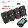 jingyuqin 10pcs/lot 2/3/4 Buttons Remote Control Fob Flip Folding Key For Chevrolet Lova Sail Aveo Cruze 315/433Mhz PCF7937E.