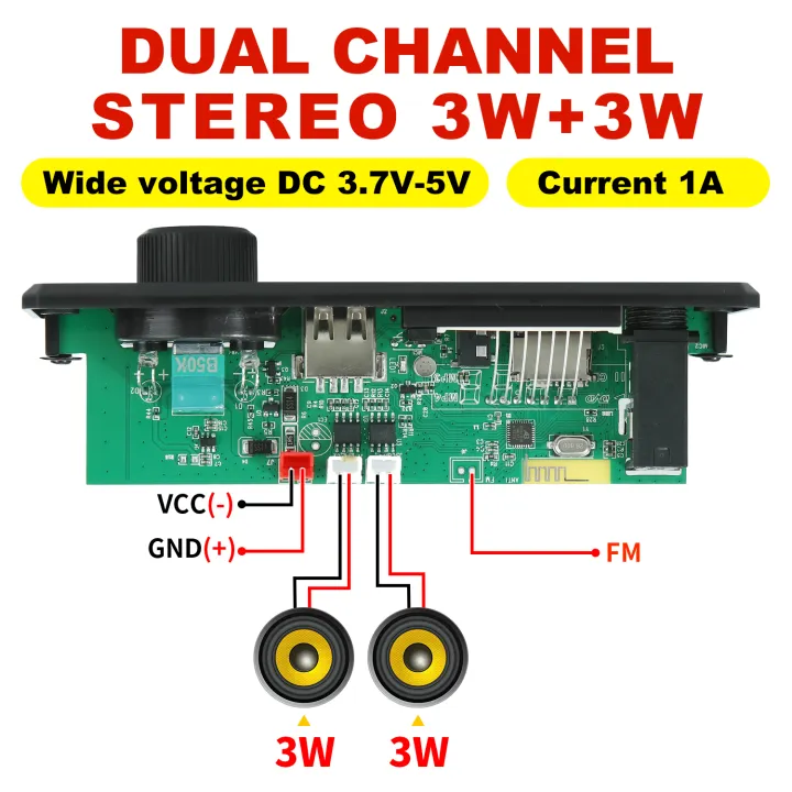 DC%205V%20Bluetooth%205.0%20DIY%20MP3%20WMA%20Decoder%20Board%206.5mm%20Microphone%20Car%20Audio%20USB%20TF%20FM%20Radio%20MP3%20Music%20Player%20with%20Remote%20Control%20-%20Image%202
