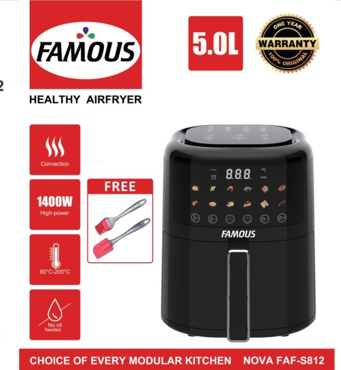 Sokany Digital Air Fryer 5 Ltrs With Spatula, Brush