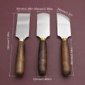 Leather Cutting Tools Straight Edge Beveled Edge Rounded Edge, Comfortable Grip Durable Wooden Handle, Precision Trimming and Th.