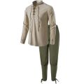 2Pcs Retro Vintage Medieval Renaissance Cosplay Costume Outfits Pirate Viking Halloween Casual Daily LARP Ren Faire Shirt Pants. 