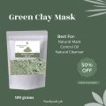 Organic Green Clay Mask for Skin - 100 grams. 