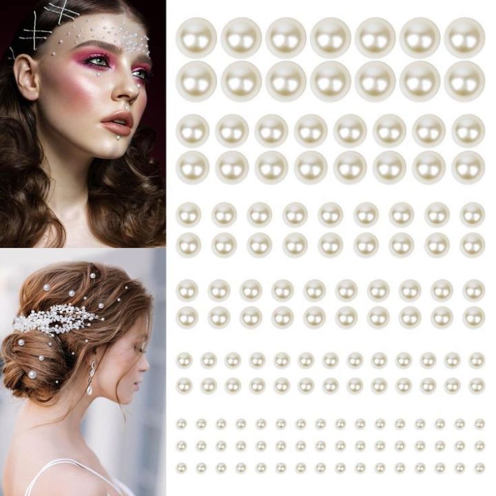 60 pcs pearl beads Sticker full pack,Hair pearls,hair accessories ,pearl beads