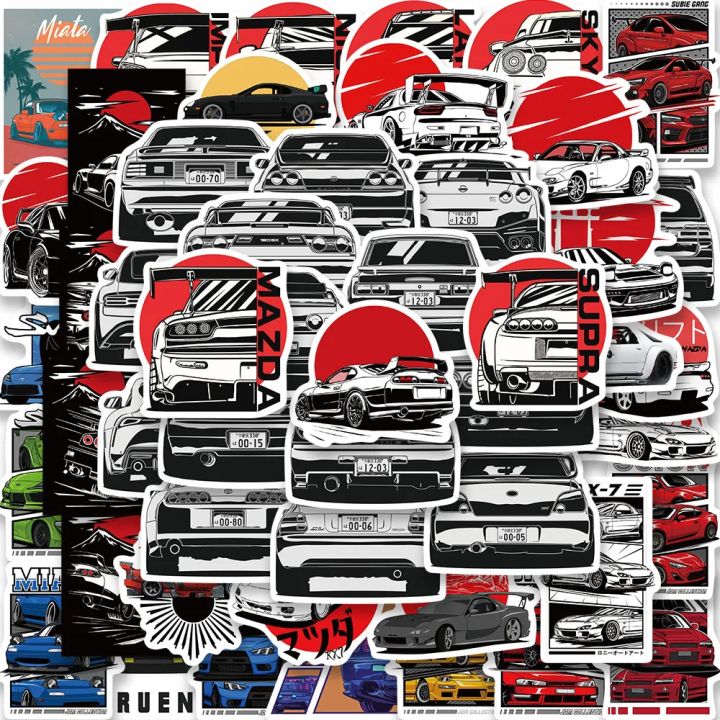 Japanese Racing Decals 50Pcs Japanese Jdm Stickers JDM Racing Car DIY Stickers Scrapbooking ...