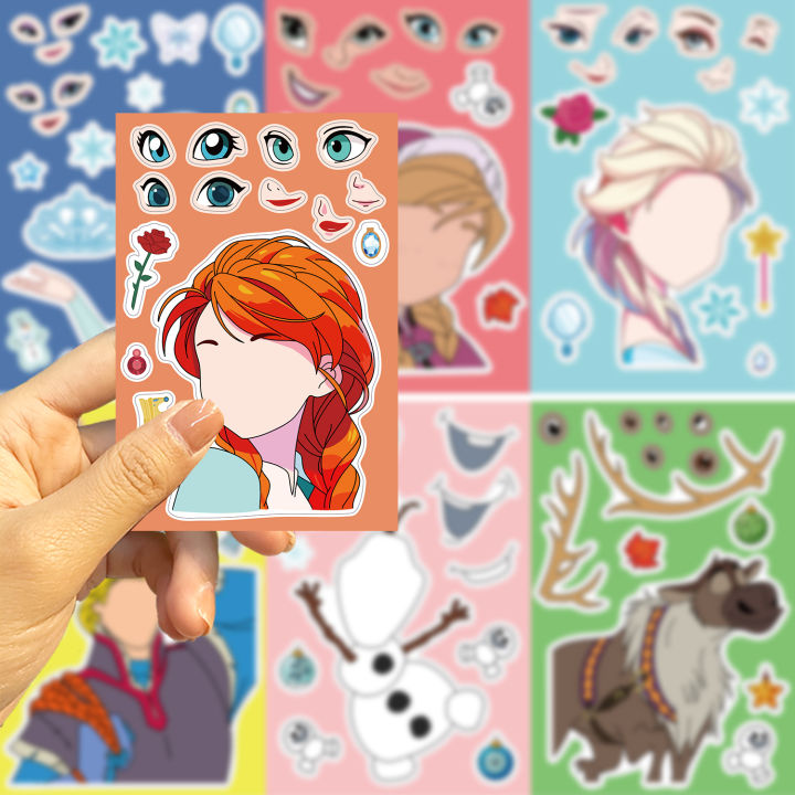 8/16/32Pcs%20Disney%20Cartoon%20Frozen%20Puzzle%20Stickers%20DIY%20Kawaii%20Anna%20Elsa%20Decal%20Laptop%20Suitcase%20Notebook%20Phone%20Sticker%20for%20Kid%20Girls%20-%20Image%206