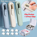 Mini Traceless Reusable Hand Clamp Push Stapler Paper Book File Office School Student Binder Binding Tools Supplies.
