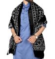 Black Sindhi Ajrak Shawl For women and Men SA-01-04. 
