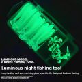 Luminous Fishing Night Hook Fish Tackle Set Screw Lure T-Tail Soft Bait Glow Jig Heads - for Mandarin Fish  Bass  Jig Head Hooks. 