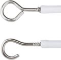 Curtain Wire Rod Expanding High Quality Curtain Wire Plastic-coated Curtain Rope Spring Rope Curtain Lanyard/ Curtain Rod Curtain Wire and Hooks Set,Curtain Wire with Screw-in Hooks for Net Curtain Rod. 