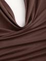 New Fashionable and Elegant Hanging Neck Top+Split Simple Solid Half Skirt Set. 