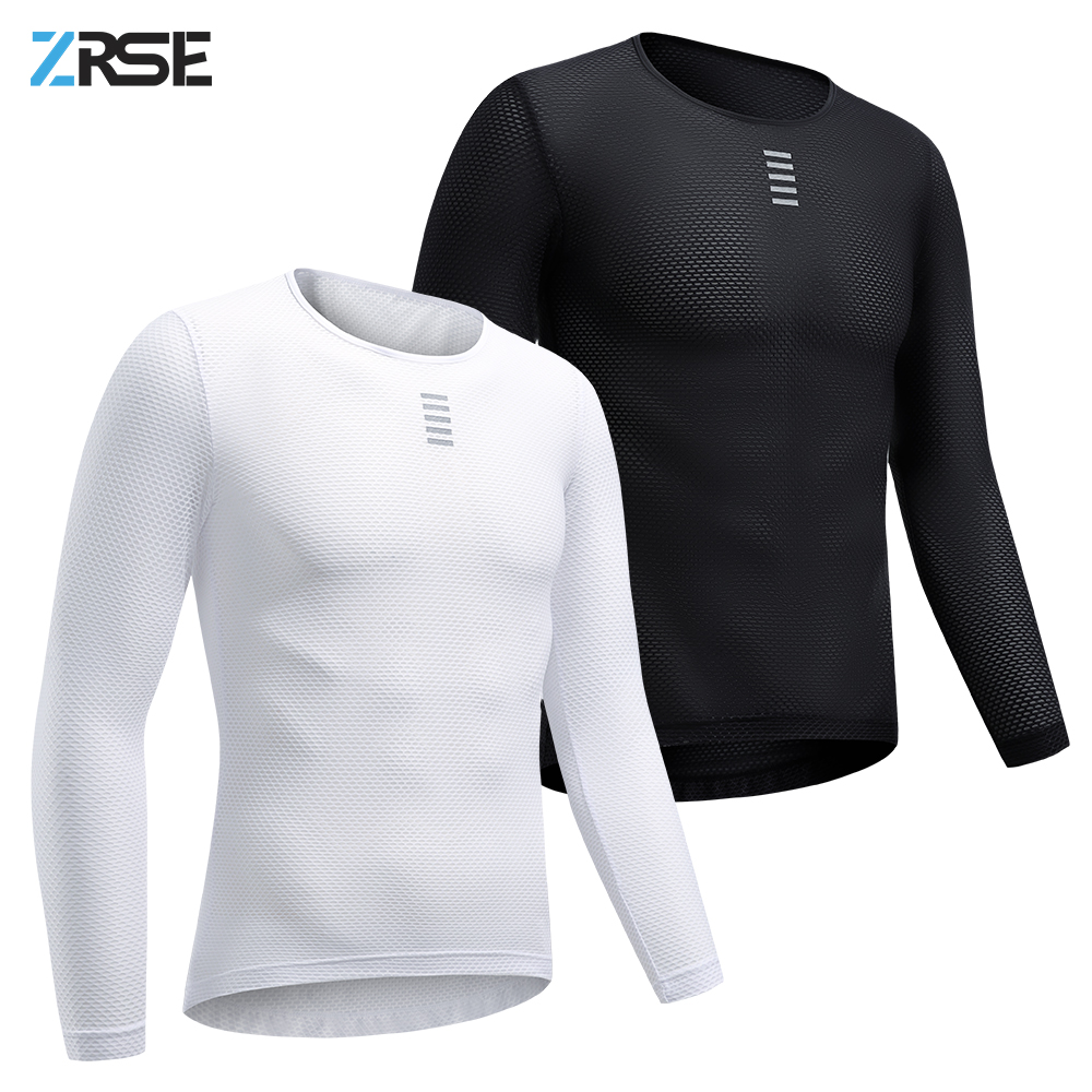 ZRSE Men Cycling Base Layer Jersey Sweatshirt Long Sleeve Bicycle Clothing Road MTB Bike Clothes Reflective Breathable Mesh