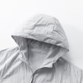 Outdoor UPF50+ Men's Hooded Sunscreen Jacket Summer Ultra Thin Zipper Pocket Windbreaker Elastic Cuffs Hiking Fishing Skin Coats.