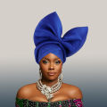 Exaggerated Big Bow Turban Cap African Women's Auto Gele Headtie Nigeria Wedding Geles Female Head Wraps Headpiece.