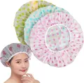 Waterproof Women's Shower Cap - Reusable Bath Cap (1 Pc, Multicolor).
