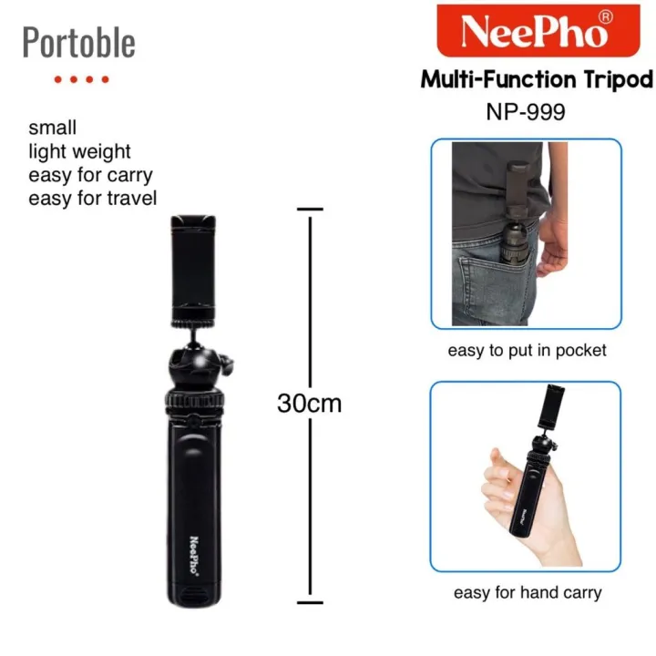 NeePho%20Np-999%20Tripod%20Multi%20Function%20Tripod%20Handheld%20Extendable%20Selfie%20Stick%20Tripod%20Stand%20fo%20-%20Image%204