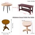 1:12 Dollhouse Miniature Round Table Tea Table Doll Home Coffee Table Furniture Decor Toy Micro Scene Construction Props.