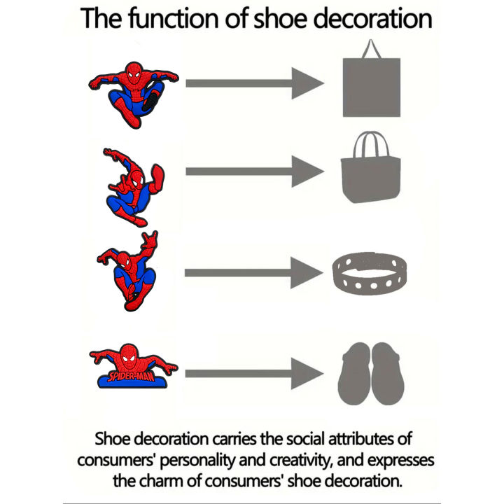 13-27pcs%20Mesuca%20New%20Spider-Man%20PVC%20Shoe%20Charms%20Cartoon%20DIY%20Accessories%20Sandals%20Garden%20Shoes%20Buckle%20Decoration%20for%20Party%20-%20Image%202