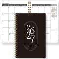 TREES Notebook Promotion 2026-2027 A5 Weekly & Monthly Planner ,Gold coil binding, purple minimalist notebook. 