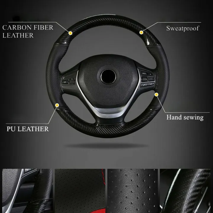 Universal%20Leather%20Steering%20Wheel%20Cover%20Carbon%20Fiber%20Pattern%20Fashion%20Sport%20Hand%20Stitches%20Soft%20Anti%20-%20Slip%20-%20Image%203