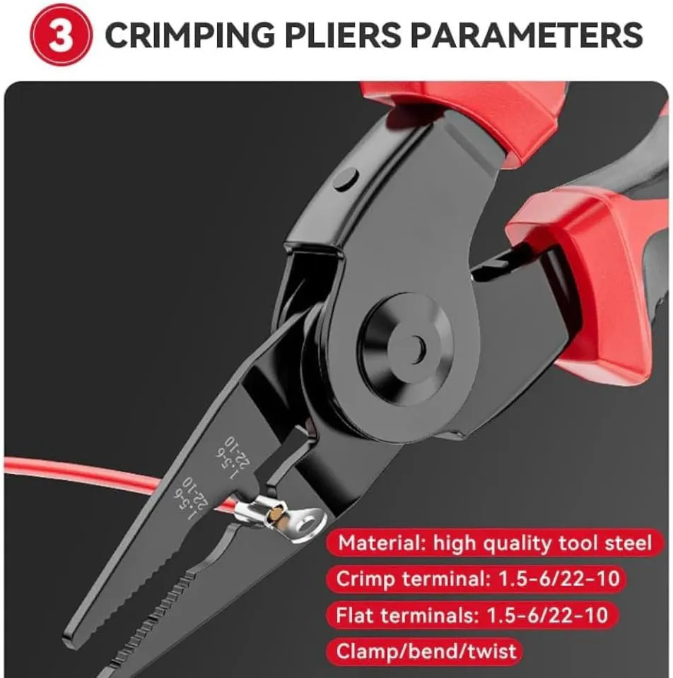 VIM 7" 5-in-1 Auto Tech Electrical Wire Crimper Stripper Cutting - Foto 3