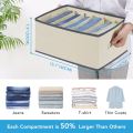 5pcs HEVIRGO Storage Box Compartment Reusable Oxford Cloth Foldable Jeans Sweaters Clothes Organizer. 
