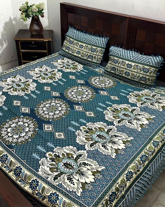 ** Gultex Multani Bedsheets*

1 King SizeBedsheet
2 Pillow Cover
Pure soti & fancy gultax
Easily Washable
*100% Color Guaranted
