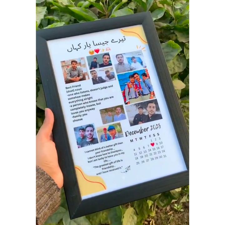 Customized%20A4%20size%20Friends%20Frame%20with%20Pictures%20Calendar%20and%20Message%20of%20choice%20-%20Image%204