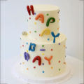 Rainbow Cake Topper, English Letters Happy Birthday Cake Topper, Colorful Letters Rainbow for Kids 1st Birthday Party Supplies.