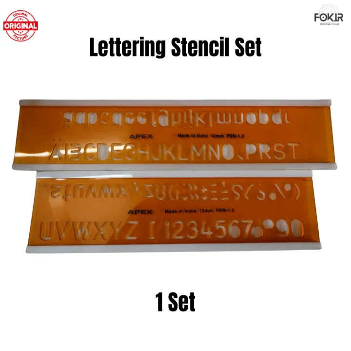 Apex Lettering Stencil Set – Orange Color, 2-Piece Drafting Template ...
