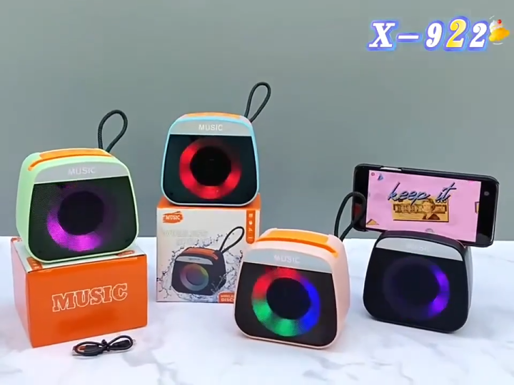 X-922 Bluetooth RGB Speaker – Powerful Bass, RGB Light, Long Battery & Premium Design. Perfect for music, party & travel!