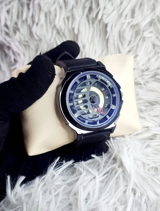 Premium quality Caites Watch with Date For Men Geniune Leather