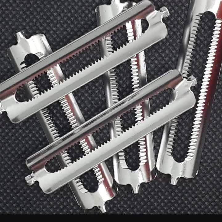 Stainless steel paring blade double-sided serrated planing blade