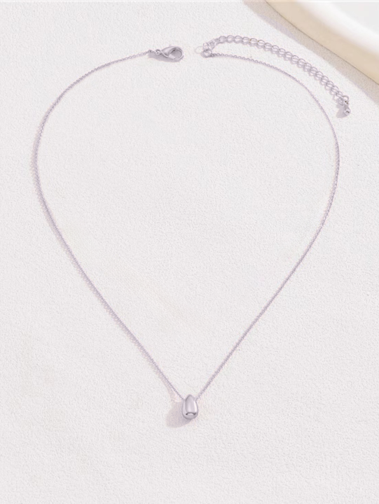 1pc%20Minimalist%20Style%20Niche%20Design%20Water%20Drop%20Beaded%20Stainless%20Steel%2018K%20Gold%20Plated%20Necklace%20For%20Women%20Stacking%20Necklace%20Summer%20-%20Image%203