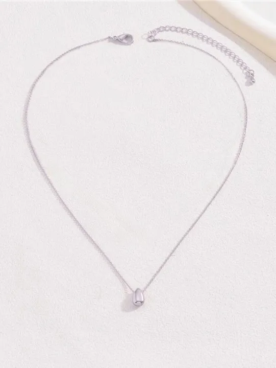 1pc%20Minimalist%20Style%20Niche%20Design%20Water%20Drop%20Beaded%20Stainless%20Steel%2018K%20Gold%20Plated%20Necklace%20For%20Women%20Stacking%20Necklace%20Summer%20-%20Image%203